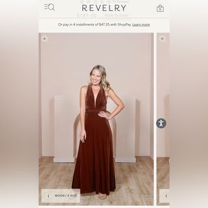 Revelry Dylan Velvet Bridesmaid Dress Size 2 Terracotta